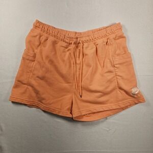 Nike Air Peach Sweat‎ Shorts Women's Size L Elastic Waist Drawstring Pockets